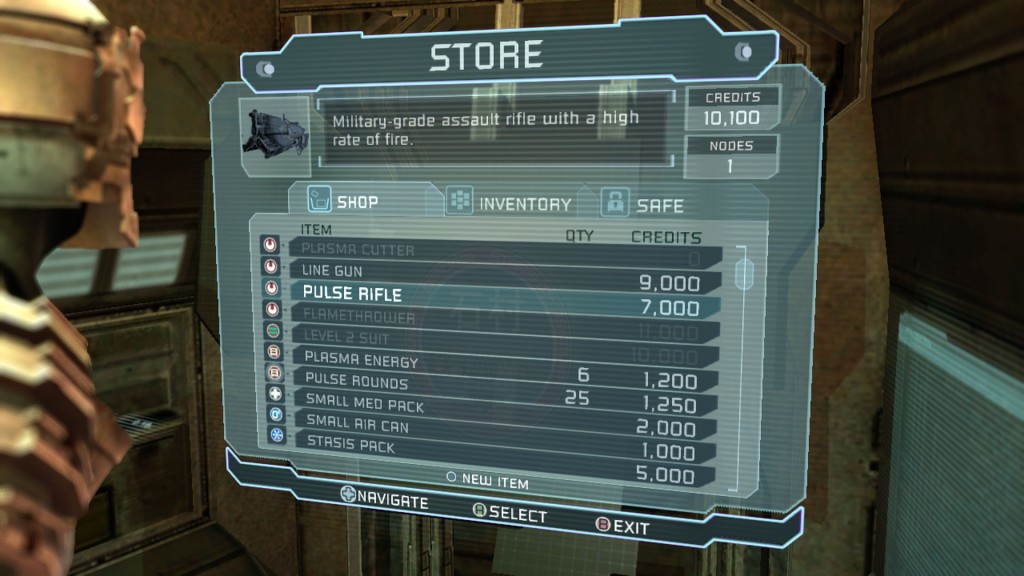 شاشة التوقف المؤقت في dead space