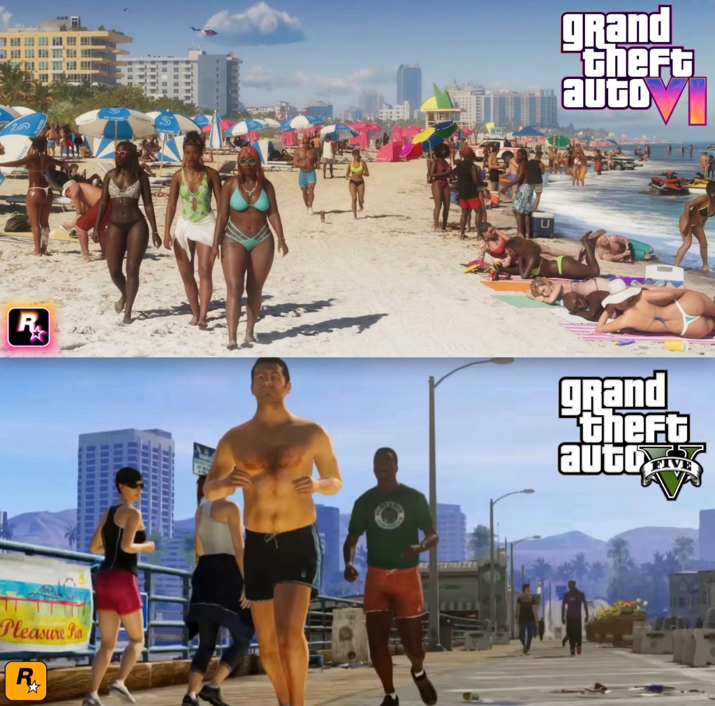 فيديو تريلر لعبة gta 6 يظهر زيادة بحجم 9 اضعاف الشخصيات غير قابلة للعب