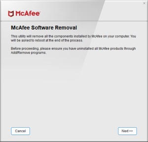 mcafee consumer product removal tool للكمبيوتر