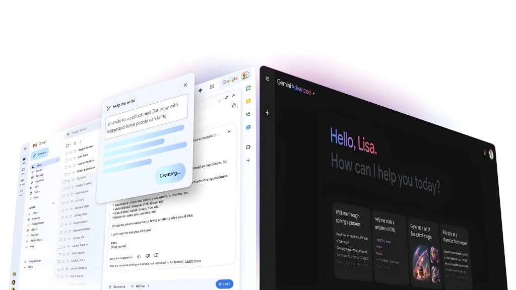 تلخيص gemini لرسائل gmail الالكترونية