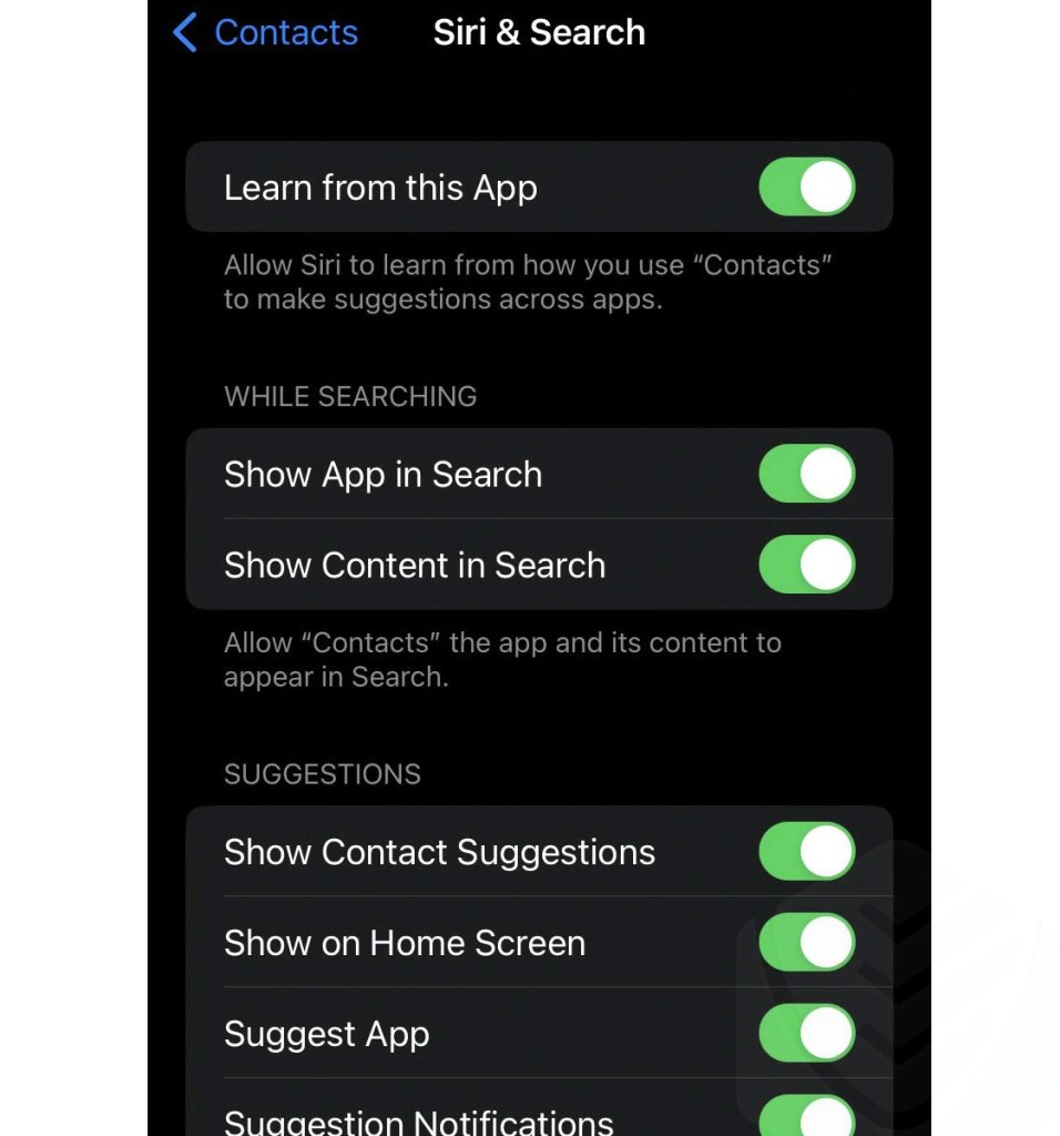تعطيل siri لتطبيقات معينة