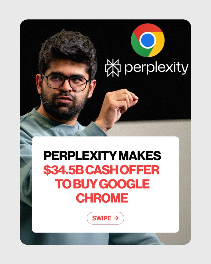 perplexity تقدم عرض بقيمة 34.5 مليار دولار لشراء متصفح جوجل كروم