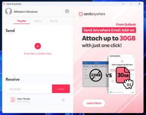 send anywhere للكمبيوتر